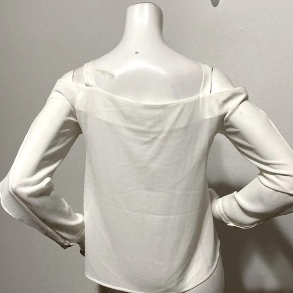 All Saints Cream Cold Shoulder Khan Blouse Top Size M - Picture 4 of 8